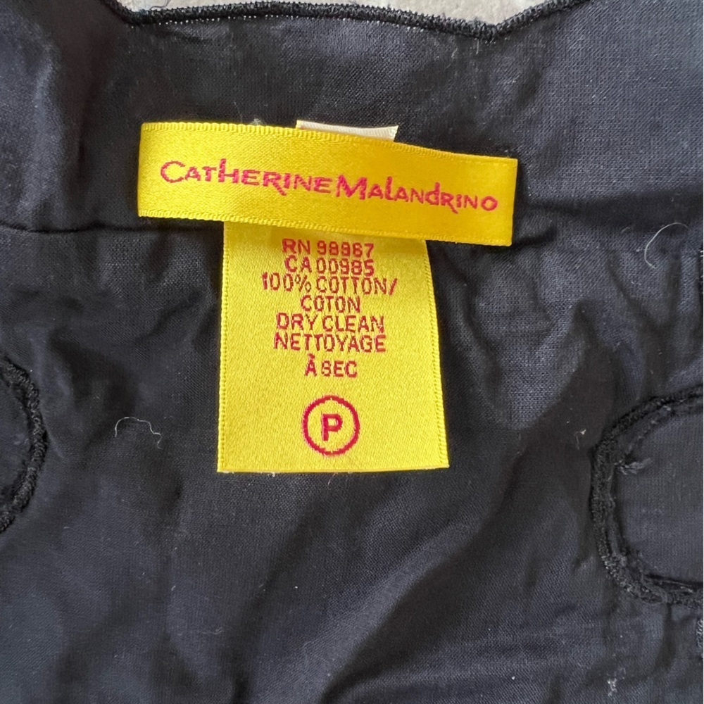 Catherine Malandrino Black Eyelet Plunging 100% Cotton Halter Top Sundress, 2 - Picture 9 of 11